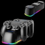 شاحن دراعات - PS4 - مزدوج بإضاءة - RGB