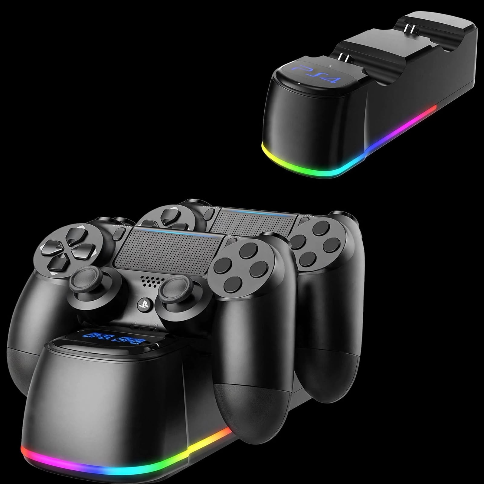 WhatsApp Image 2026-10-16 at 5.35.10 PM شاحن دراعات - PS4 - مزدوج بإضاءة - RGB - الصورة 1