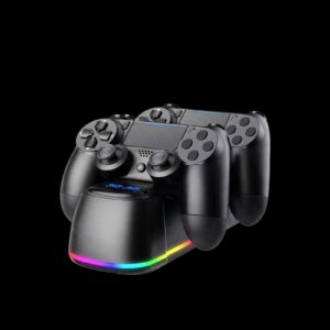 شاحن دراعات - PS4 - مزدوج بإضاءة - RGB - الصورة 2