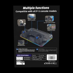 ⁦ستاند تبريد - PS5 - بالـ RGB - DEADSKULL P-5 Cooling Station - موديل DS-8043وحش الـ PS5 كله في واحد.⁩ - الصورة ⁦3⁩