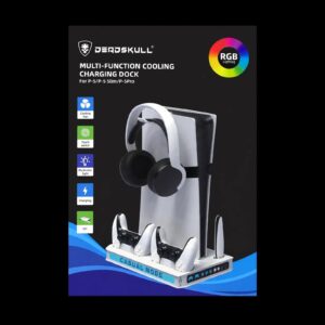 استاند تبريد وشحن - 6 في 1 للـ PS5- Slim / Pro - RGB - الصورة 3